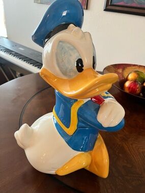 Donald Duck Ceramic cookie jar - Blue, White & Yellow
